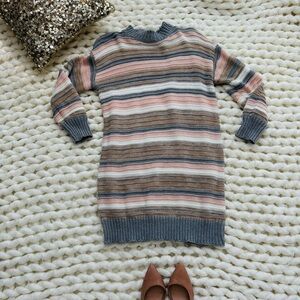 Striped Knit Sweater Dress